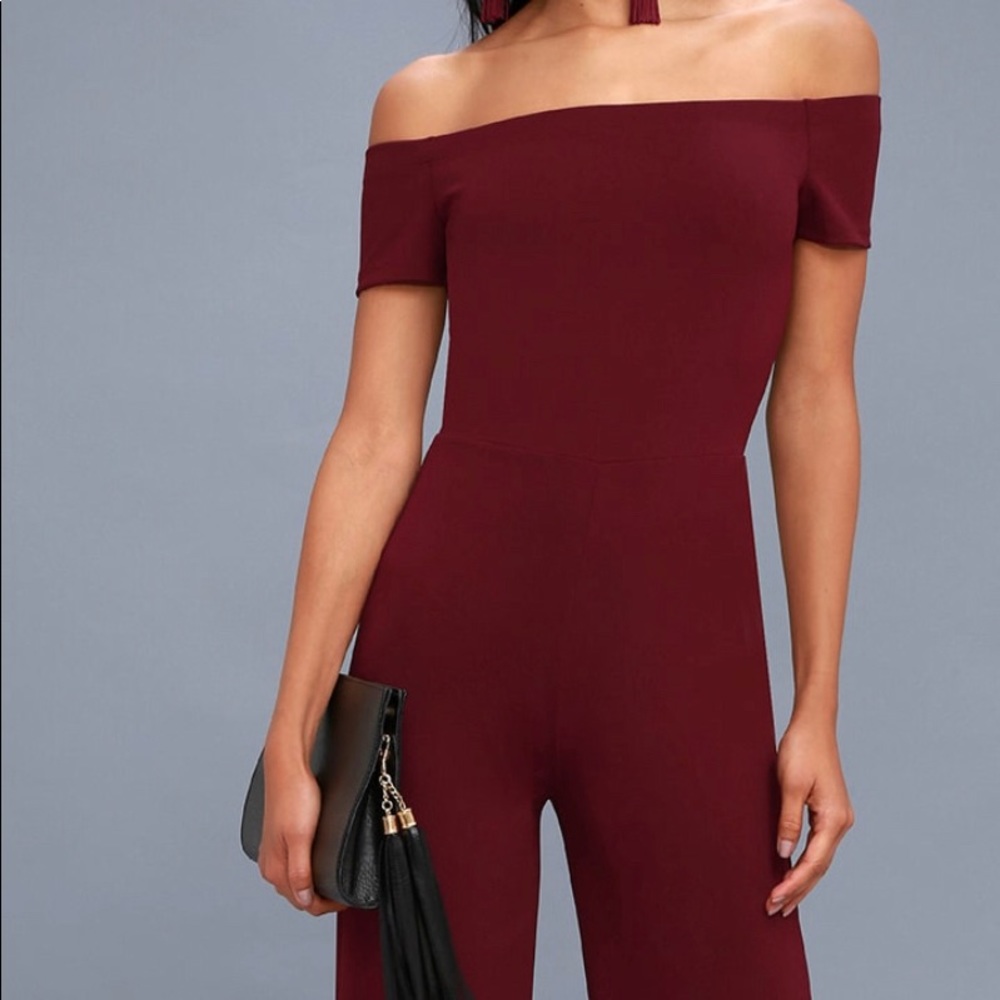 Lulu’s Alleyoop burgundy jumpsuit